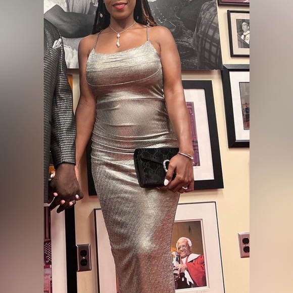 JLux Label Silver Body-con Dress - Picture 1 of 5